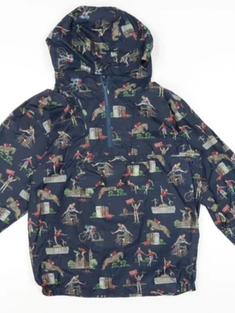 Cath Kidston Navy Cag in a Bag London Jacket Windbreaker S